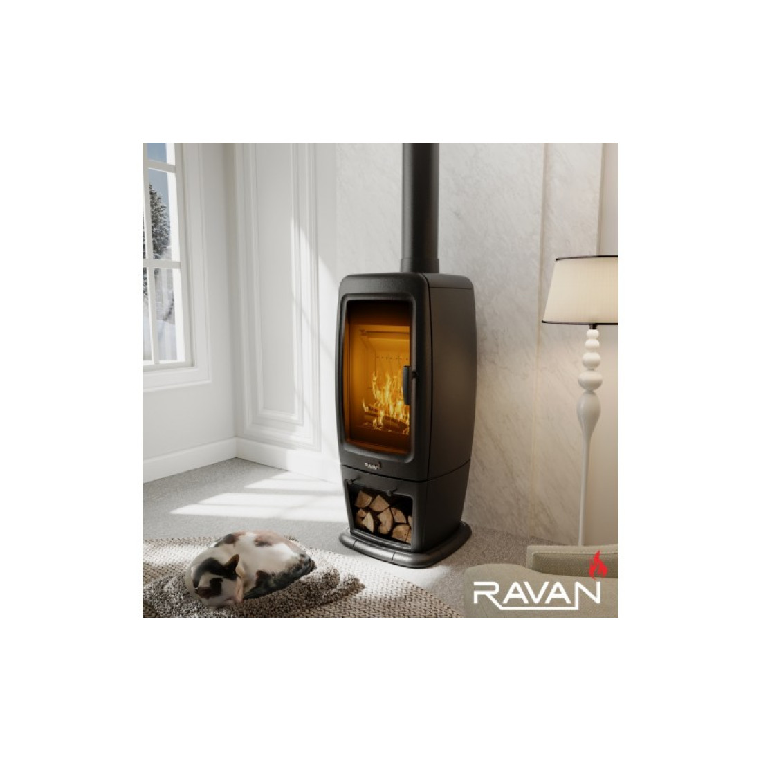 Чугунная печь Ravan Incorta Pro 14 кВт